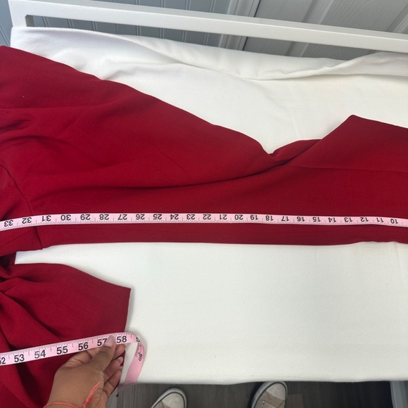 Jones New York Preppy 100% Pure New Wool Red Trouser Straight leg Pants size 12 - Picture 12 of 13